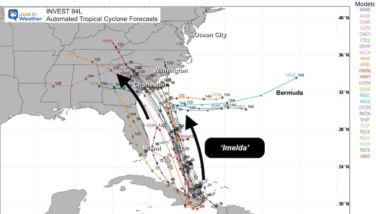 September 26 Invest 94L Imelda Forecast Models