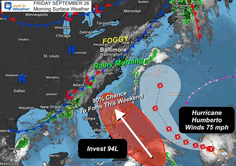 September 26 weather hurricane Friday morning