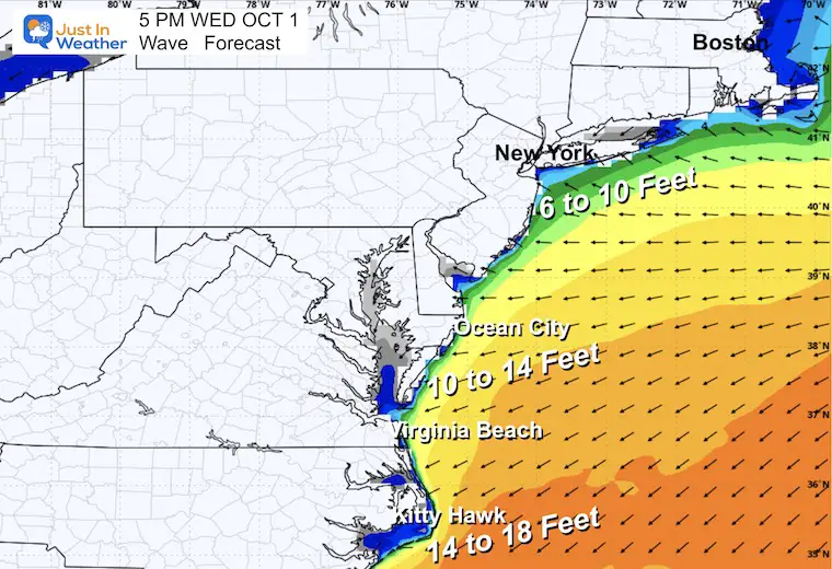 September 28 weather hurricane waves Wednesday