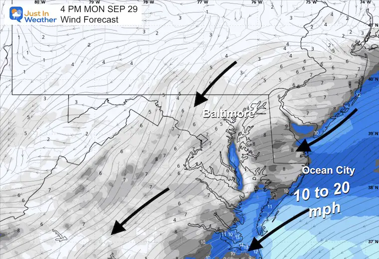 September 28 weather wind forecast Monday