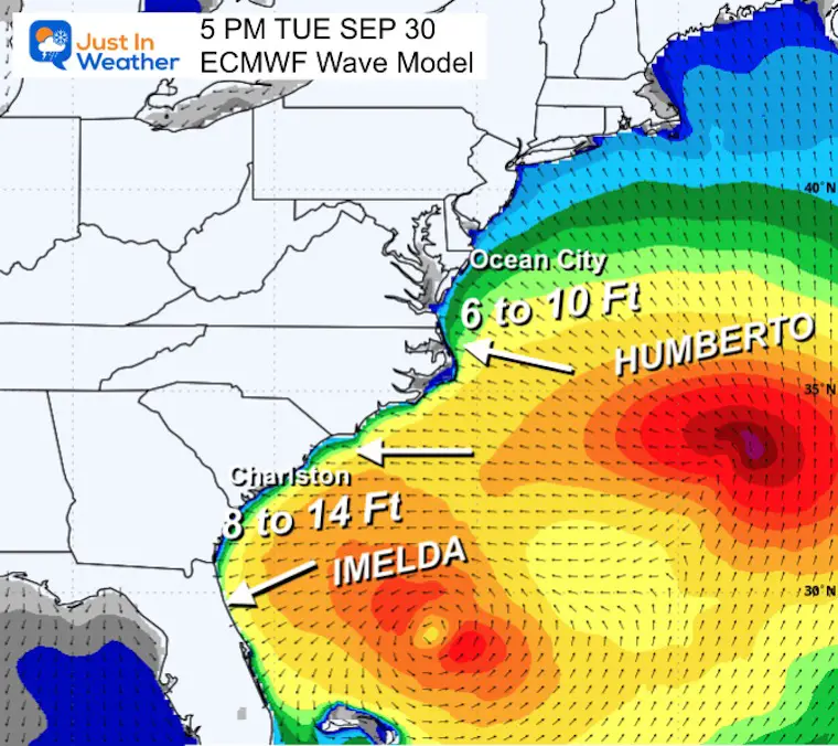 September 29 weather hurricane ocean waves Tuesday