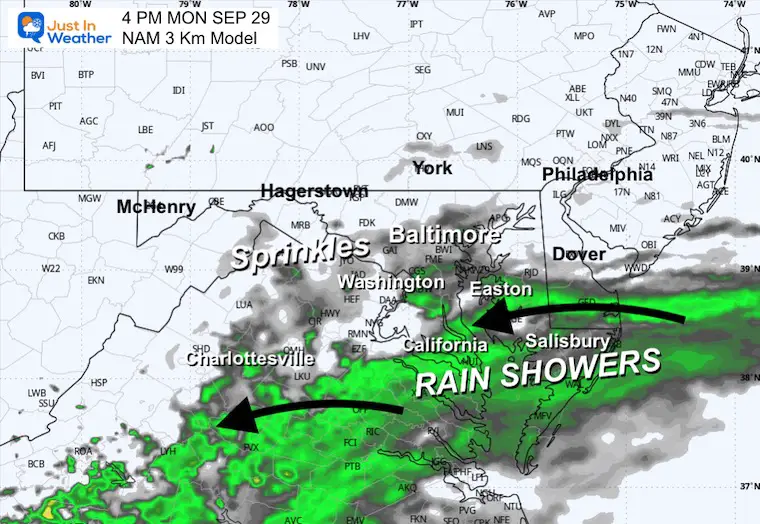 September 29 weather rain radar Monday afternoon