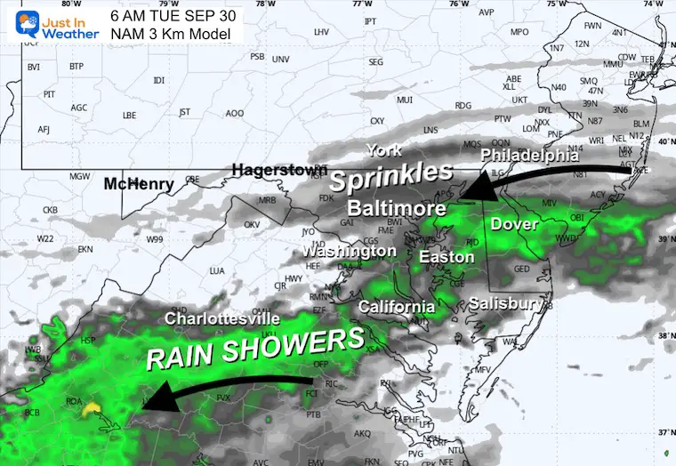 September 29 weather rain radar Tuesday morning