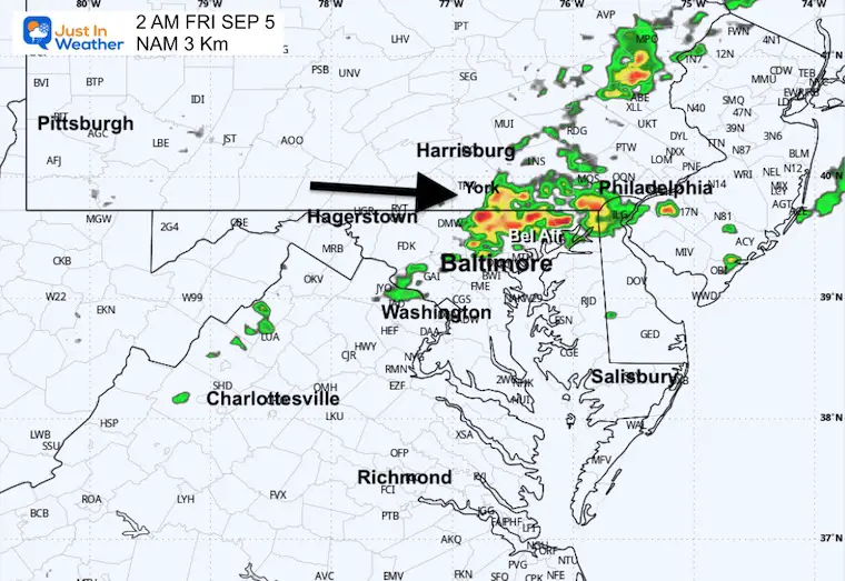 September 3 weather storm radar Friday morning