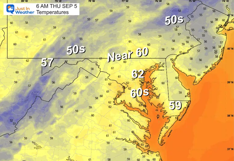 September 3 weather Thursday morning