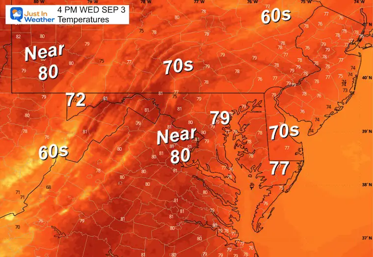September 3 weather Wednesday afternoon