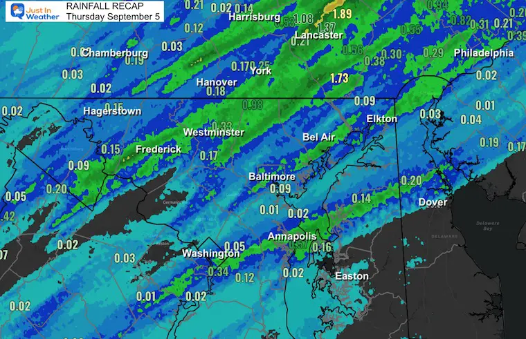 Rain Recap Thursday 