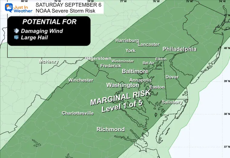 September 5 NOAA Severe Storm Risk Saturday