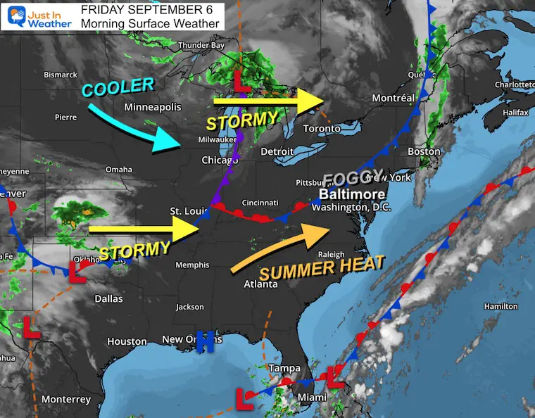 September 5 weather Friday morning