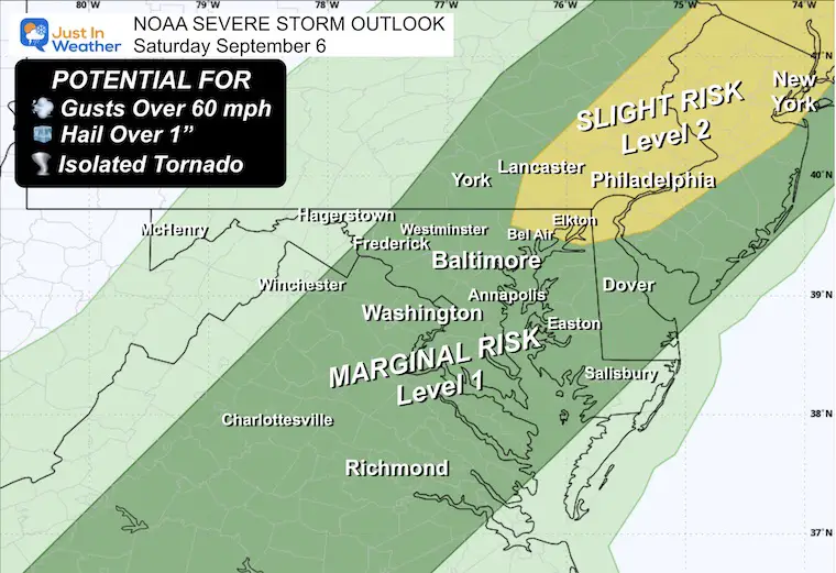 Saturday September 6 Severe Storm Risk