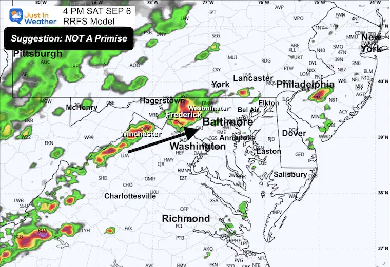 September 6 weather rain radar forecast Saturday 4PM