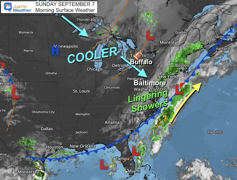 September 7 weather Sunday morning