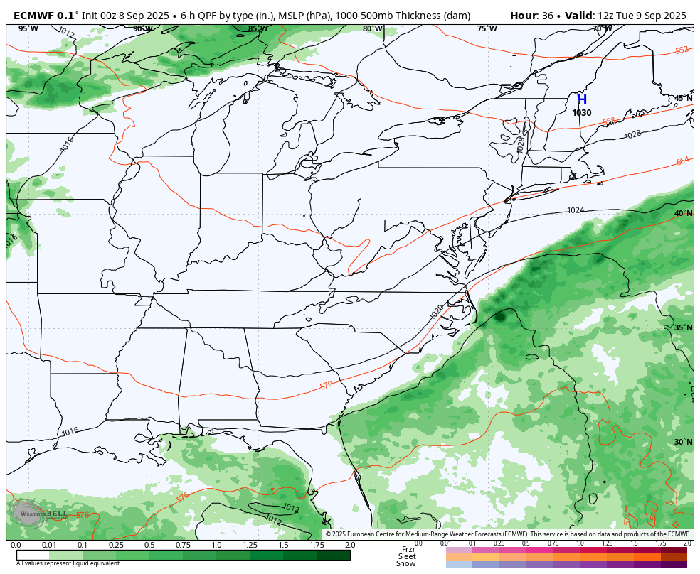 September 8 weather forecast rain