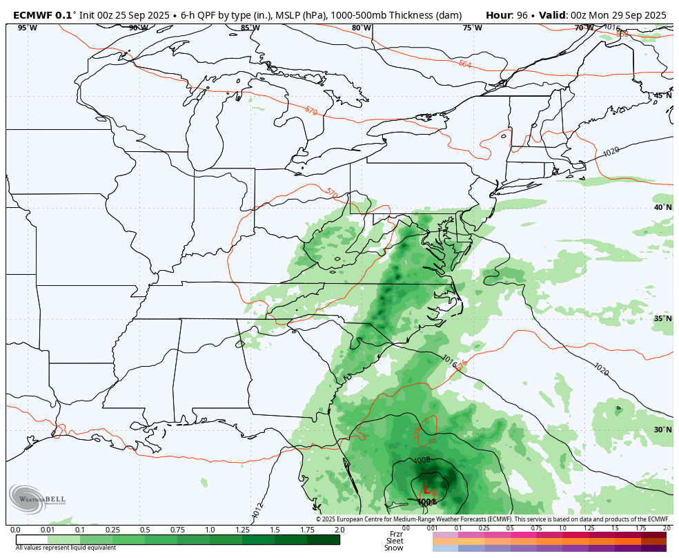 September 25 weather tropical storm forecast ECMWF Model