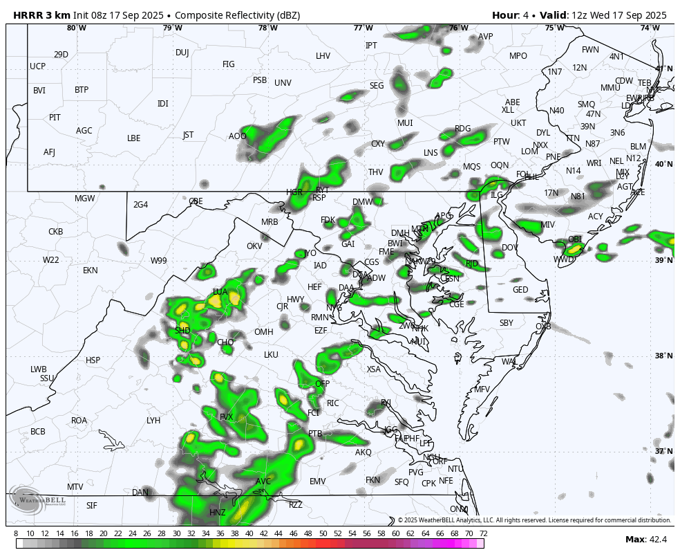 September 17 weather storm rain radar Wednesday