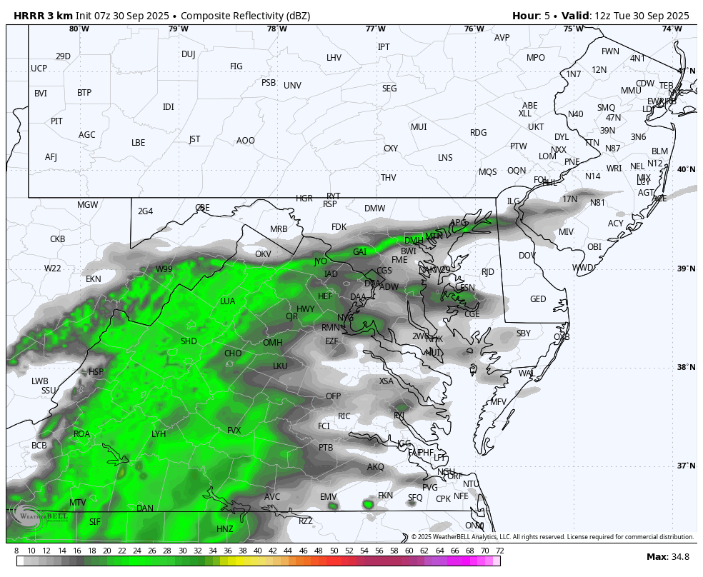 September 30 weather forecast radar Tuesday
