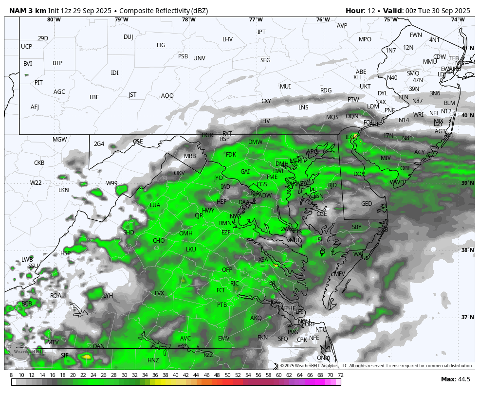 September 29 weather rain radar forecast