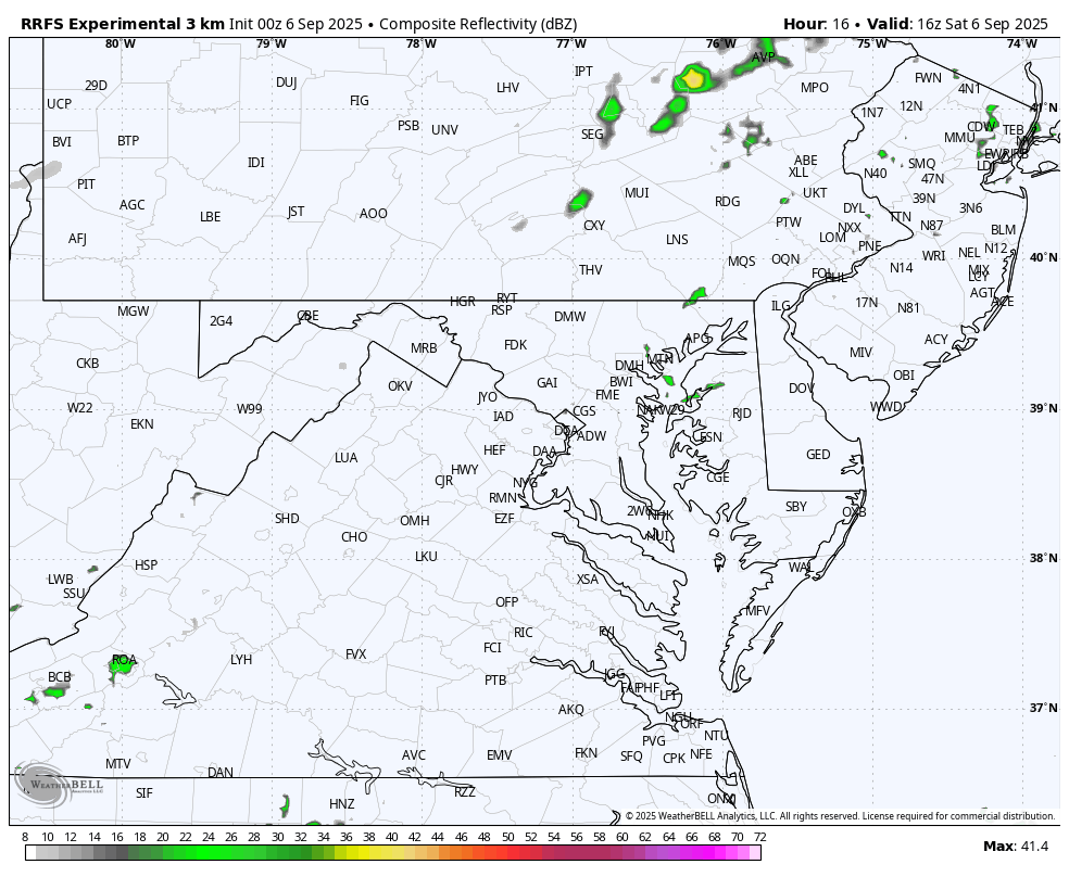 September 6 weather rain radar forecast Saturday