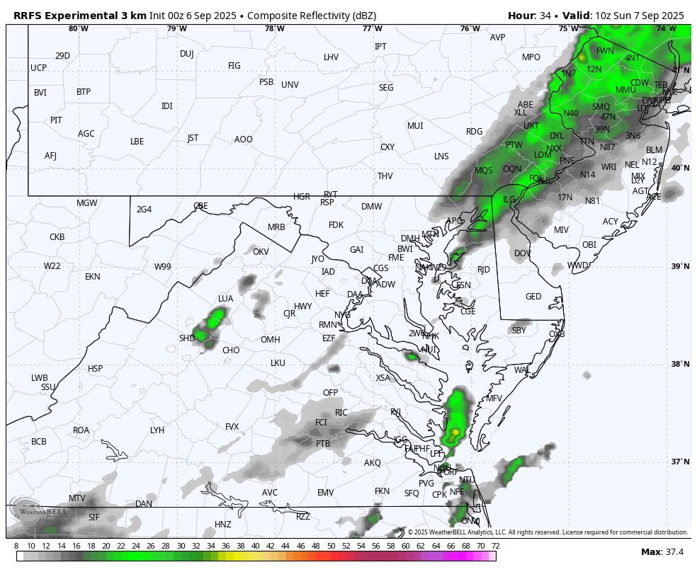 September 6 weather rain radar Sunday