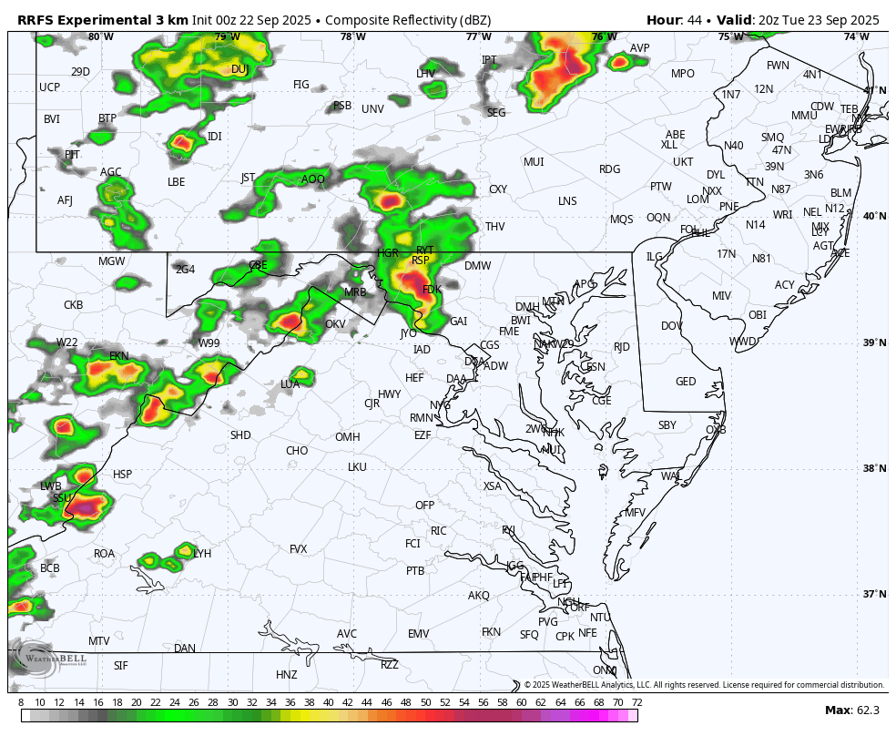 September 22 weather storm radar Tuesday