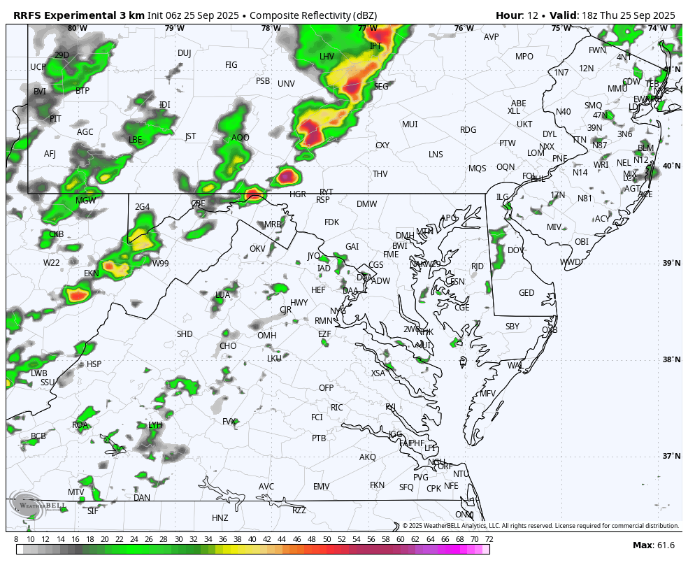 September 25 weather storm radar forecast Thursday