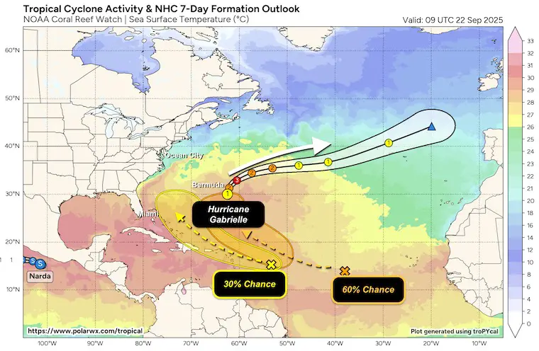 September 22 weather hurricane Gabrielle