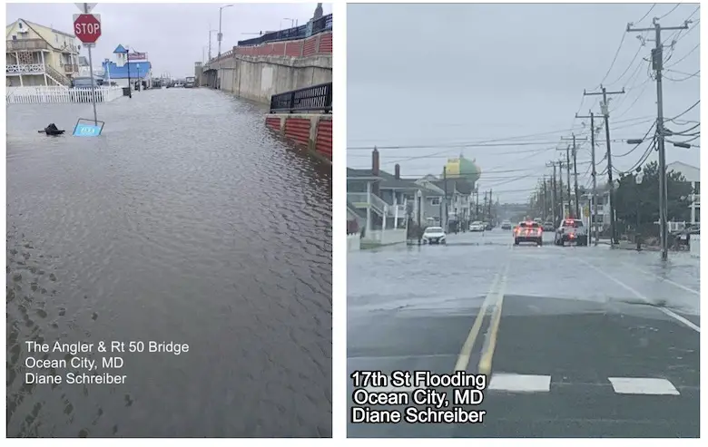 October 13 weather flood Ocean City Sunday
