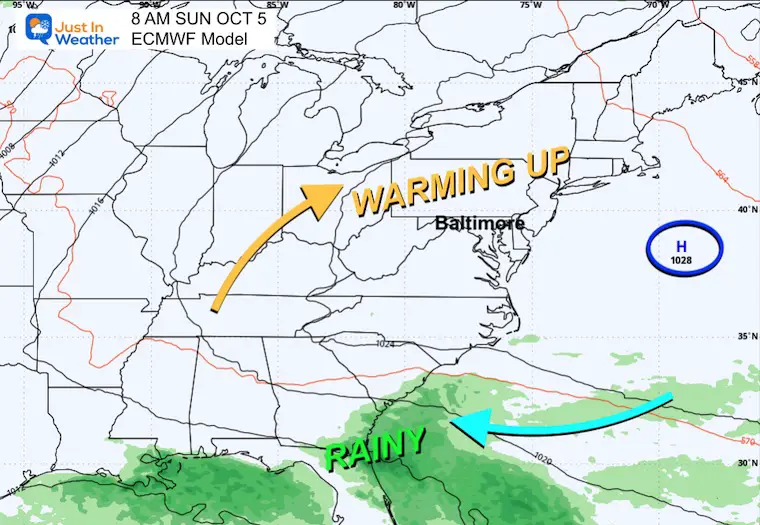 October 1 weather Sunday