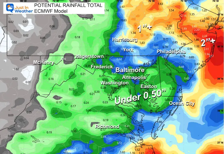 October 10 weather storm rain total ECMWF