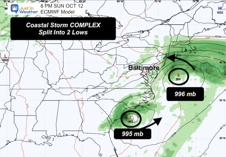 Ocean 11 weather coastal storm forecast Sunday night