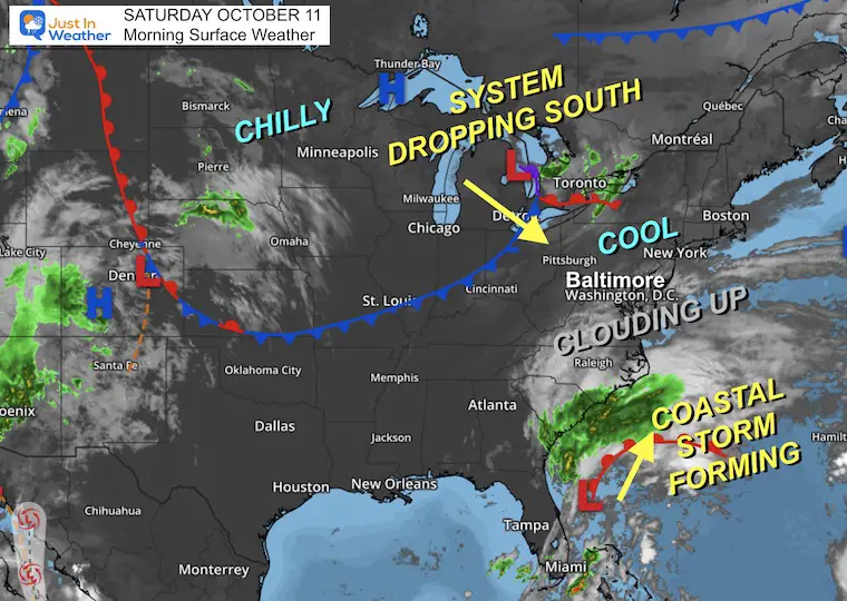 October 11 weather Saturday morning