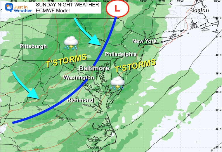 October 14 weather storm forecast Sunday night