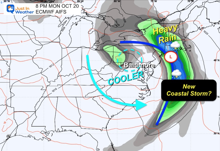 October 15 weather storm forecast Monday night
