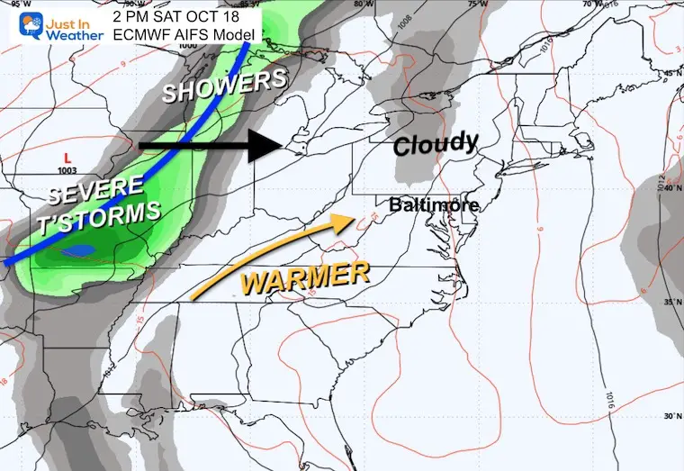 October 16 weather Saturday afternoon