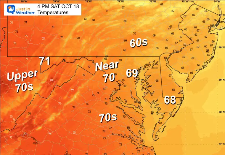 ScreenshotOctober 17 temperatures Saturday afternoon