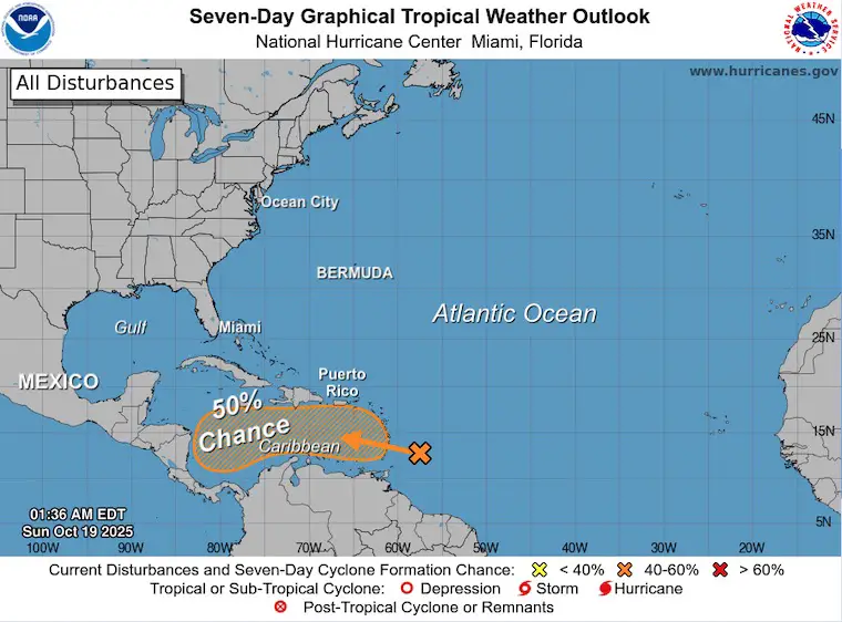 October 19 weather Tropical Outlook National Hurricane Center