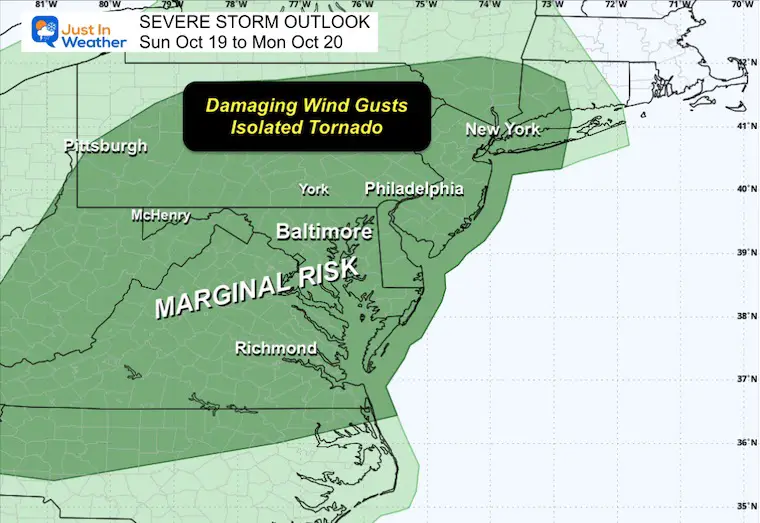 October 19 weather NOAA Severe Storm Outlook Sunday