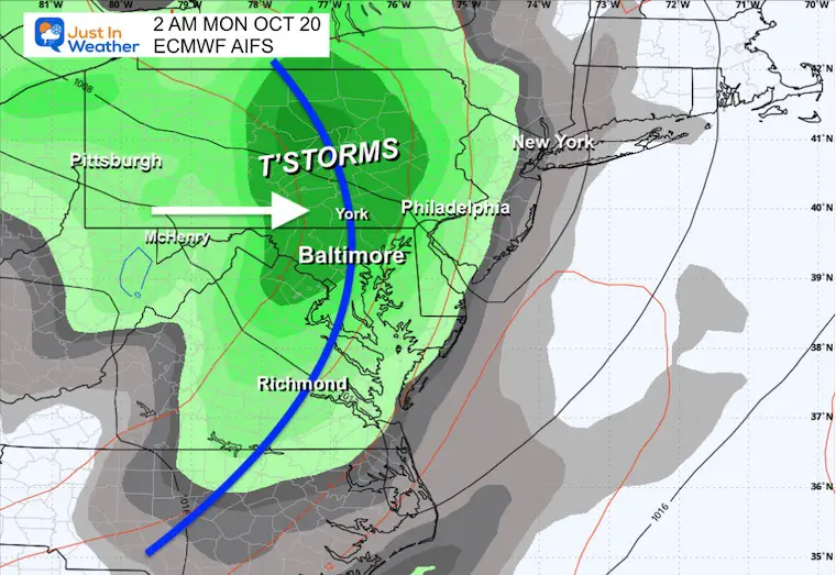 October 19 weather forecast storm overnight