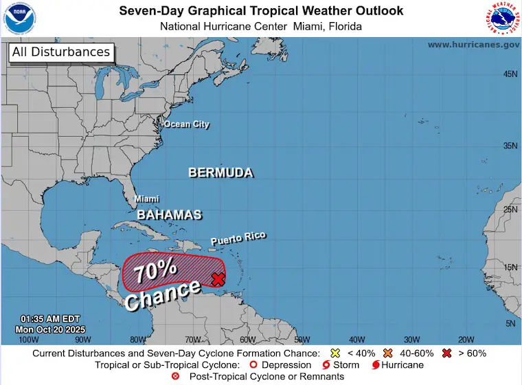 October 20 weather tropical outlook NHC