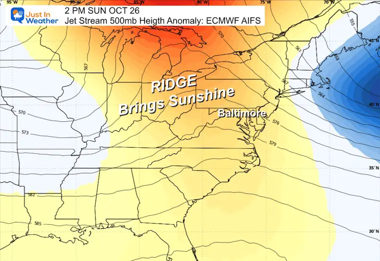 October 20 weather jet stream Sunday