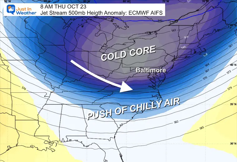 October 20 weather jet stream Thursday morning