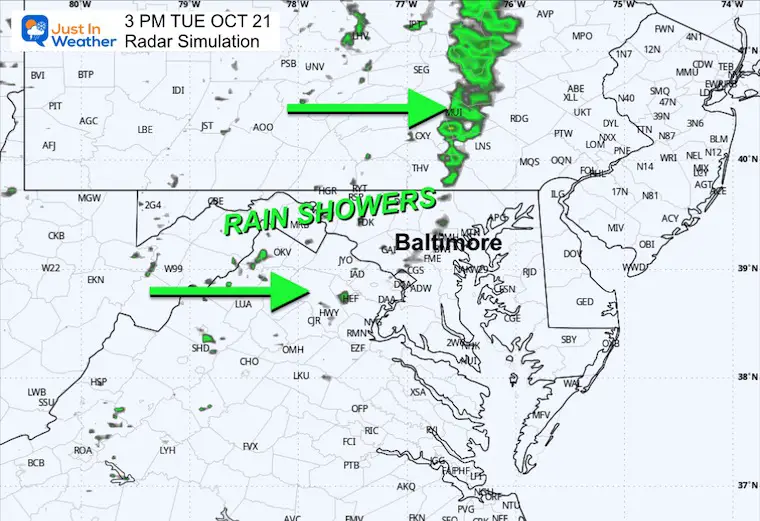 October 20 weather forecast radar Tuesday afternoon