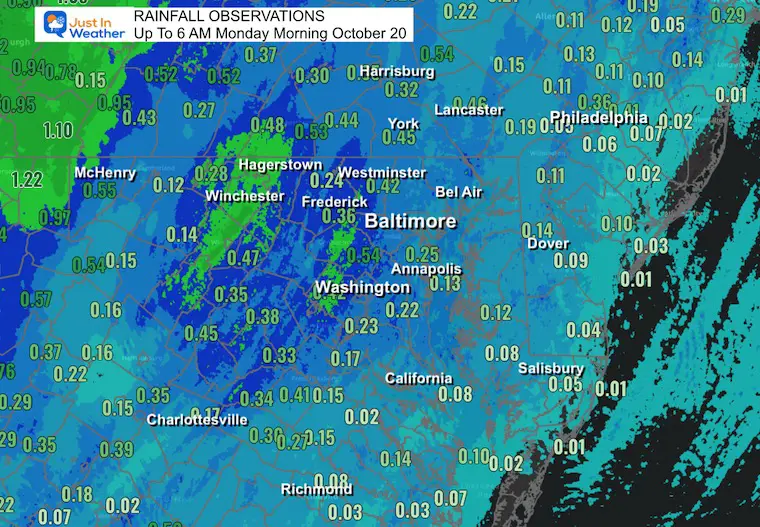 October 20 weather rainfall total
