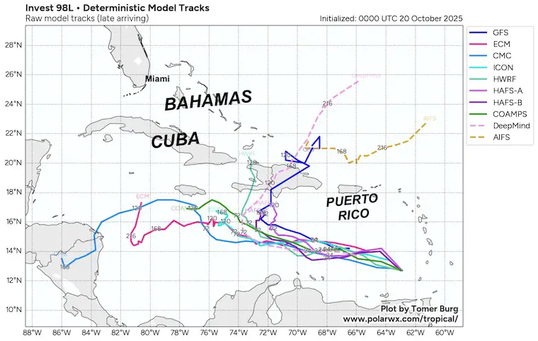 October 20 weather tropical forecast guidance
