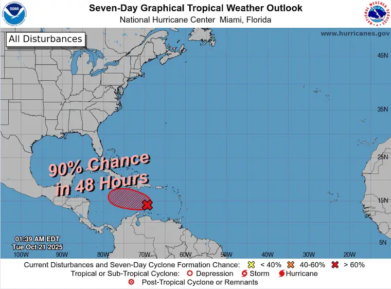 October 21 weather National Hurricane Center Tropical Update