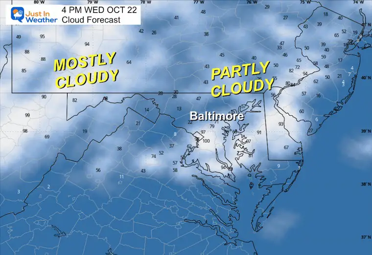 October 22 weather cloud forecast afternoon