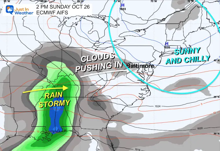 October 23 weather storm forecast Sunday