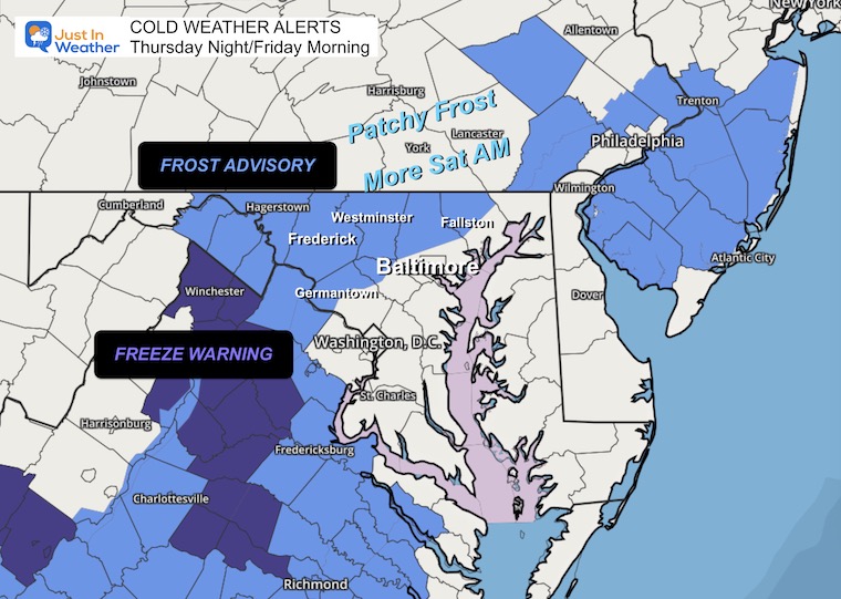 October 24 Frost Advisory Friday morning