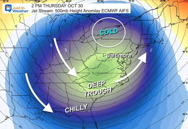 October 23 weather jet stream forecast NEXT Thursday