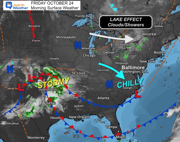 October 24 weather Friday morning
